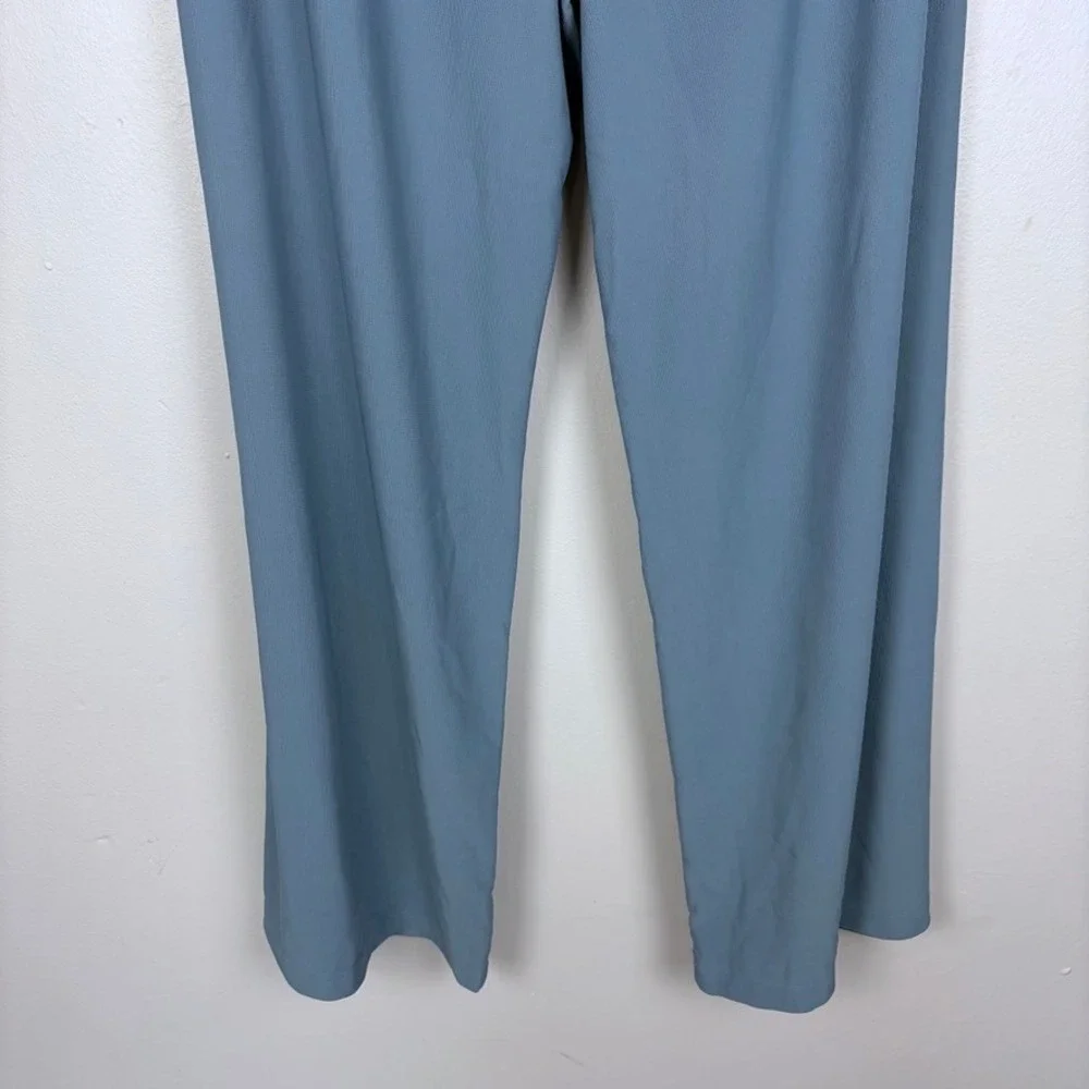Halara Flex High Waisted Wide Leg Micro Waffle Work Pants Light Blue Size XL